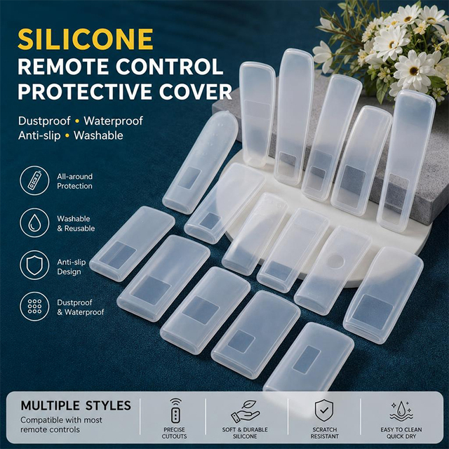 LEDUN Remote Control Cover Transparent Silicone Sleeve Dust-proof Cover for air Conditioner TV Set-top Box Remote Control