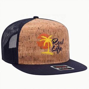 Gorra Trucker OTTO SNAP de 5 Paneles con Malla Trasera de Perfil Medio, Diseño Floral Deportivo, Frente de Corcho, Visera Plana Personalizada, Rendimiento al Aire Libre, BSCI - Product Image 1