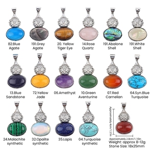 JOYA CADEAU Fashion 28*40MM en forme de <span class=keywords><strong>calebasse</strong></span> Aventurine <span class=keywords><strong>verte</strong></span> pierre d'agate pendentif en métal breloques de pierres précieuses utilisées pour <span class=keywords><strong>la</strong></span> fabrication de colliers - Product Image 6