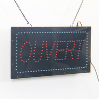 Panneau publicitaire LED matriciel à lettres rouges 24*48CM, affichage suspendu pour vitrine de magasin de détail francophone