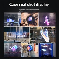 Ventilador Holográfico 3D, Luz de Ahorro de Energía 3D sin Gafas, con Certificación CE, Control Remoto por Aplicación Móvil para Publicidad y Exposiciones