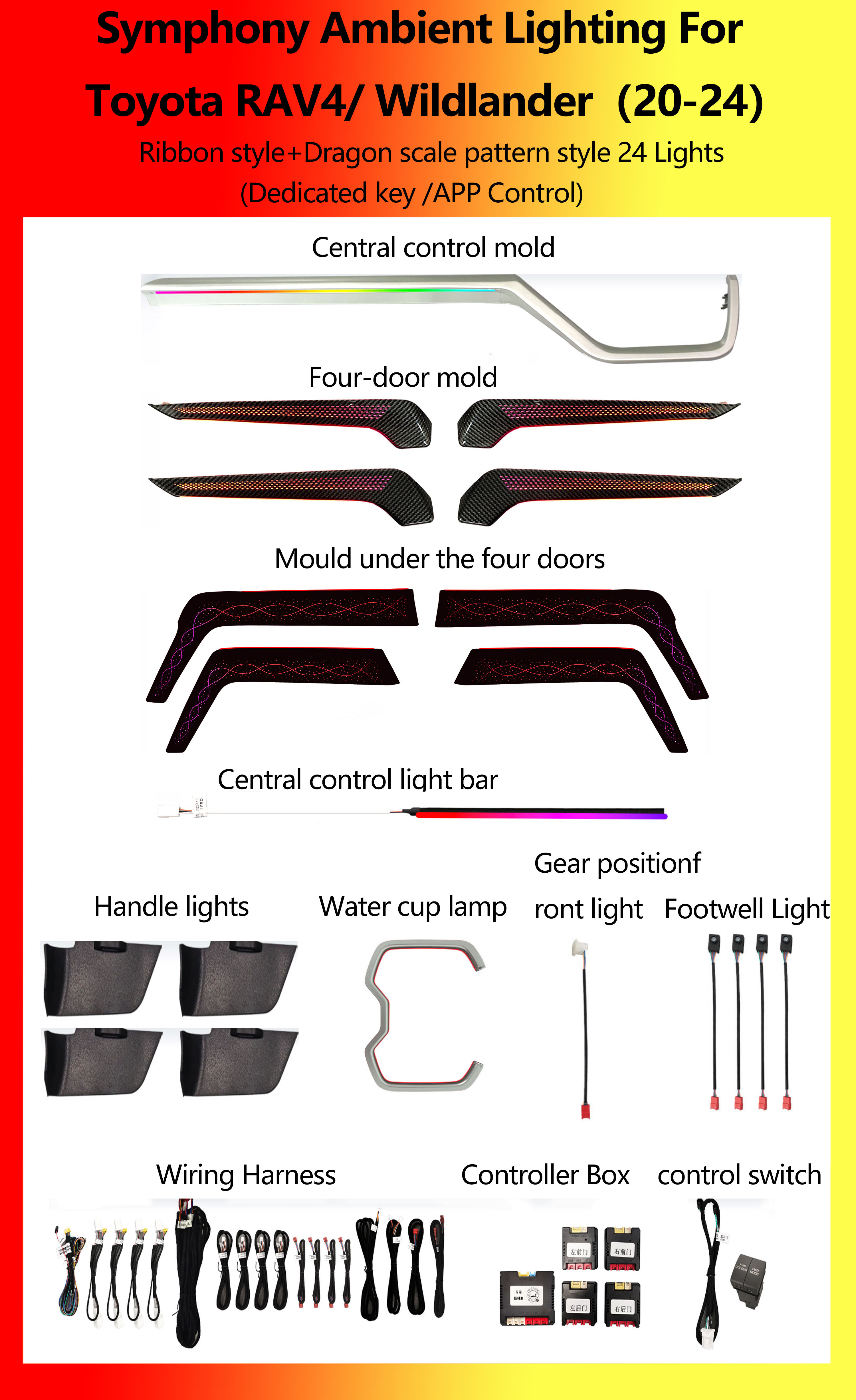 Toyota RAV4/ Wildlander Ruban + écailles de dragon Symphony 24 lumières