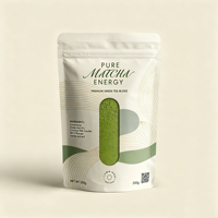 Verpakkingen voor Matcha-theepoeder met aangepast logo, staande pouches met ziplock sluiting, herbruikbaar, food grade, verpakking voor groene thee