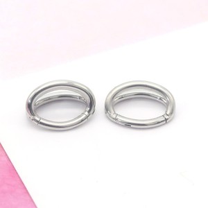 Anneau de nez ovale sans soudure en acier inoxydable avec incrustation de zircon, design à double ouverture, bijoux de piercing géométriques et tendance - Product Image 4
