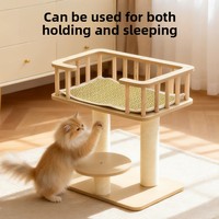 WINNERS Arbre à chat avec griffoir en sisal intégré, toutes saisons, extra-large, style mignon, avec cabane spacieuse et poteaux durables