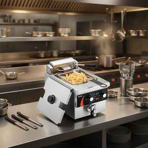Friteuse électrique commerciale Vevor 1750W 9Qt en acier inoxydable pour usage en restaurant - Product Image 2