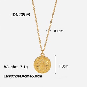 จี้ทองชุบแบบขายส่ง จี้สแตนเลสสั่งทำรูปนางฟ้าทรงกลม สร้อยคอจี้ - Product Image 4