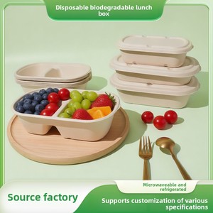Contenitore per Pranzo Biodegradabile Usa e Getta, Adatto al Microonde, Multiuso per Insalata, Sushi e Bento - Product Image 5