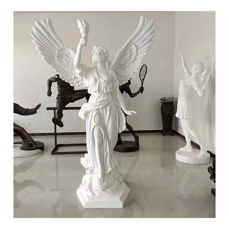 Schöne Figuren große Garten Statuen Marmor Engel Statuen für den Außenbereich