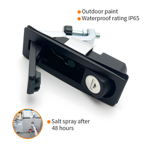 Serratura <span class=keywords><strong>a</strong></span> <span class=keywords><strong>Chiave</strong></span> MS606 in Lega di Zinco Nera per Armadi Elettrici, Scatole di Distribuzione e Armadietti di Sicurezza con <span class=keywords><strong>Chiusura</strong></span> <span class=keywords><strong>a</strong></span> Compressione - Product Image 3