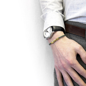 Bracciale Racing Green Talbot in oro giallo 9 carati e pelle di squalo - Product Image 4