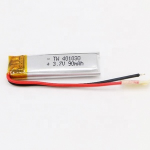 90mah 401030 <strong>3</strong><strong>.</strong>7 volt single cell quadcopter lithium polymer Ion battery cells pack with connector for ups - Product Image 1