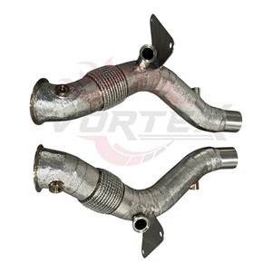Collecteurs d'échappement Vortex en acier inoxydable avec boucliers thermiques pour Ferrari F8 Tributo 3.9T, avec soufflets flexibles et supports de capteur - Product Image 4