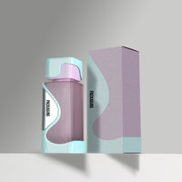 Flacon de parfum vide en verre bicolore Eric Unique Design 100 ML, verre rose mat avec bouchon en plastique coloré