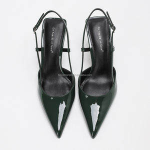 1208-1 أحذية نسائية مخصصة عالية الجودة صيفية بسيطة نمط أزياء مدببة اصبع القدم مشبك حزام أحذية حبال للنساء - Product Image 4