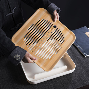Kung Fu <b>Tea</b> <b>Tray</b> Melamine Square Water Filter Dry Brewing Mini <b>Tea</b> Table Afternoon <b>Tea</b> Use - Product Image 1