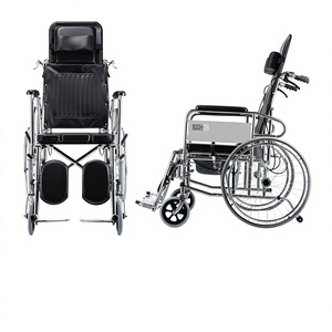Folding Lightweight Reclining Wheelchair 24 Inch Rear Wheels For Elderly <b>Disabled</b> Mobility Aid - Product Image 1