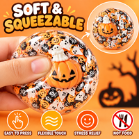 Jouet anti-stress artisanal Halloween : Citrouille fantôme à rebond lent, en gelée de vaseline, pour soulager le stress