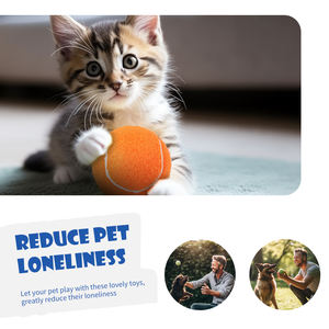 Factory Stock Umwelt freundliche Gummi Hundes pielzeug Benutzer definiertes Logo 2,5 "Durchmesser Tennisbälle Hunde Haustier Interaktive Bewegung Übung Haustiere - Product Image 4