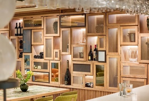 Custom Modern Luxury Eco-Friendly Heavy Duty LED <b>Lighting</b> Food Display Counter Commercial Display Rack for Restaurant Interior - Product Image 3