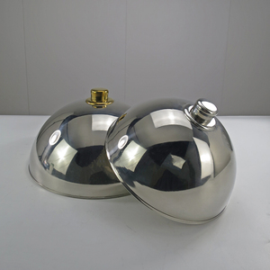 Coperchio a Cupola in Acciaio Inox Dorato Rinforzato per Piatti da Ristorante con Manico - Product Image 2
