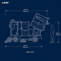 Camion balayeuse électrique à déchargement rapide 6C, moteur 60V 5000W pour le nettoyage des routes municipales, directement de l'usine avec mécanisme de vidage rapide