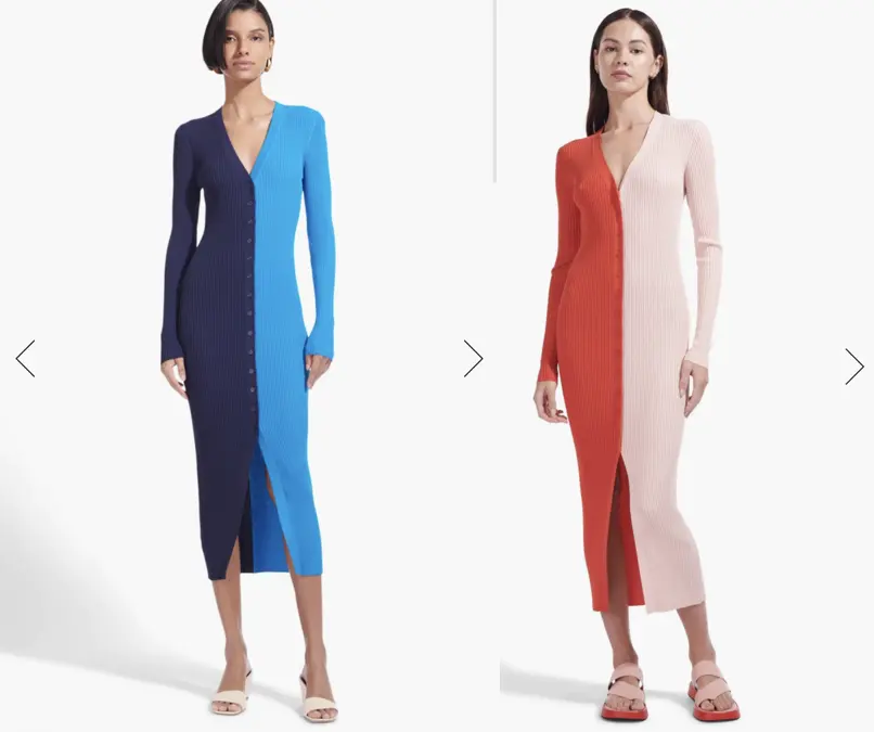 Kadın renk blok örme v yaka kontrast renkler düğme uzun kollu elbise hırka