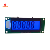 Modul LCD 5 Digit 7 Segmen Antarmuka Serial Lampu Latar Biru Tegangan Lebar SMS0501E3