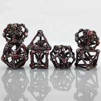 Ensemble de dés métalliques polyédriques à 7 pièces avec effet de sang d'Halloween pour Dungeons and Dragons