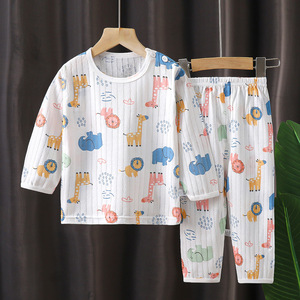 Set <span class=keywords><strong>Pigiama</strong></span> Boutique per Neonato Maschio, Maniche Lunghe, Collo Tondo, Bottoni sulle Spalle, Pantaloni con Stampa Celestiale, Abbigliamento da Notte per Bambini all'Ingrosso - Product Image 5