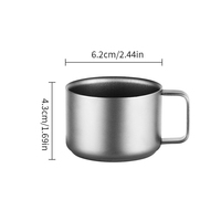 Tasse à eau en titane pur sablé à double paroi pour l'extérieur, tasse à bière portable d'été, mug de camping, tasse à café en titane