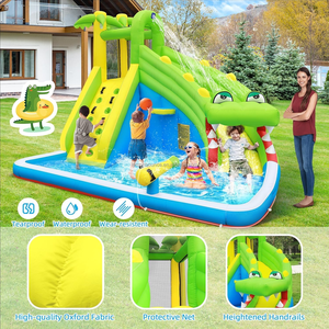 Toboggan aquatique gonflable personnalisé le plus vendu, toboggan aquatique familial extérieur avec château gonflable et piscine, adapté aux enfants - Product Image 6
