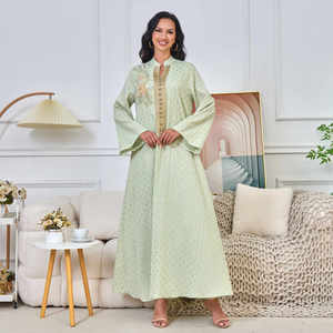 Nouvelle Abaya élégante et imposante pour femmes saoudiennes, en lin imprimé, style ouvert, longueur ras du sol, vente en gros, collection 2026 - Product Image 3