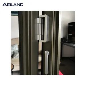 Bi Folding Door Design Commercial Triple Glass Aluminium Bi Fold Concertina Doors For Hotel Use