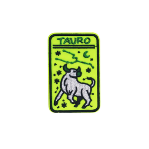 Patch in tessuto con segno zodiacale Tauri di Ilan, 8x5 cm, termoadesiva per abbigliamento - Product Image 2