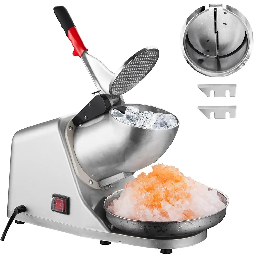 Miễn Phí Mẫu Dropshipping Sử Dụng Thương Mại Hộ Gia Đình Thép Không Gỉ Điện Ice Shaver Tuyết Cone Maker Ice Crusher Máy