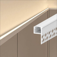 Profilé LED en aluminium au design moderne pour éclairage d'angle spécifique aux projets, idéal pour la décoration de plafonds d'hôtels, en métal, vente en gros