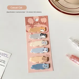 Dễ thương mèo Chứng Khoán phim hoạt hình dính ghi chú tự dính chỉ số Tab đánh dấu tái sử dụng Memo Pad tin nhắn Sticker - Product Image 6