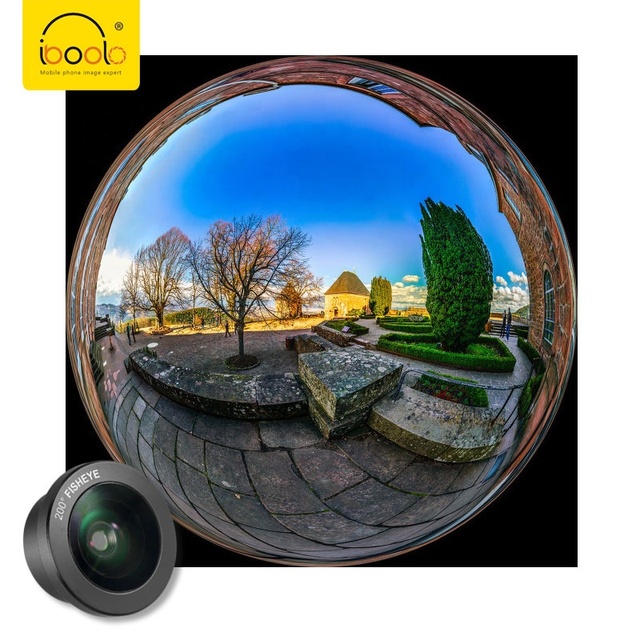 IBOOLO New Design 360 VR Mobile Camera Lens, the Best Fisheye Lens for Projector in the World Panorama Lens