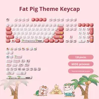 AKKO POCO Pig Co-branded Mechanical Keyboard Keycaps & Mouse Pad Large Table Mat Girls' Cute Cartoon Office Desk Set