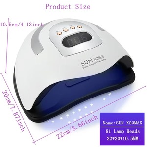 Lámpara de <span class=keywords><strong>uñas</strong></span> UV LED SUN X23 MAX 81LEDs para secar esmalte de gel, secador de <span class=keywords><strong>uñas</strong></span> profesional con temporizador de 10/30/60/99s y sensor automático. - Product Image 5
