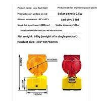 Feux de signalisation solaires à clignotement rapide pour usine, barrières routières, garde-corps, feux LED rouges/jaunes JX-1200S