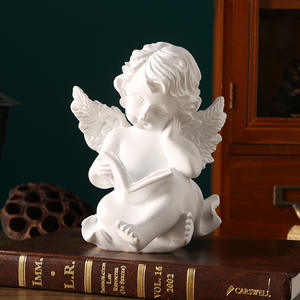 Adornos de Ángeles de Estilo Europeo Vintage, Estatua de Yeso de Resina, Pequeña Ángel Niña Blanca, Decoraciones de Escritorio para Bodas y Cumpleaños - Product Image 4