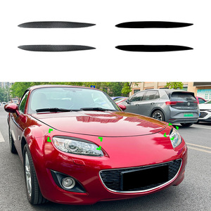 Mazda MX-5 NC Miata 2009-2015 Headlight Eyebrow Stickers Carbon Fiber Texture Adhesive Car Decals - Product Image 1