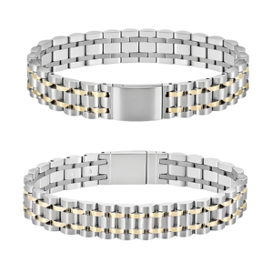 Bracelets pour hommes populaires en acier inoxydable plaqué <span class=keywords><strong>or</strong></span> 18 carats avec fermoir magnétique - Product Image 2