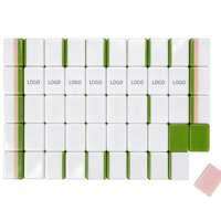 Ensemble de Mahjong américain moderne de luxe en acrylique vert olive avec des tuiles à motifs floraux et de dragons Art Déco pour le divertissement
