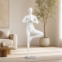 Statue personnalisée en fibre de verre FRP, sculpture de femme yogini blanche, décoration pour studio, salle de sport, hall d'hôtel