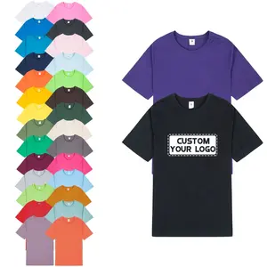 Хлопковые футболки с принтом логотипа на заказ оптом, футболка с коротким рукавом, однотонная мужская и женская футболка без рисунка