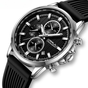 Montre chronographe pour homme, multifonction, étanche, calendrier, quartz, bracelet en silicone, lumineuse, sport, affaires, décontractée, montre-bracelet - Product Image 5