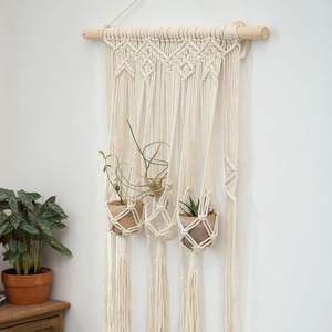 Decoración para Cuarto de Niños, Colgador de Macramé para Plantas, Colgador Triple de Cuerda, Colgador de Pared para Plantas, <span class=keywords><strong>Tapiz</strong></span> Tejido - Product Image 2